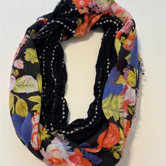 Floral Black Infinity Scarf - Picture 1 of 1